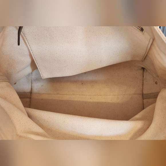 Kate Spade Canvas Tote Bag Cream and Gold - Picture 6 of 13